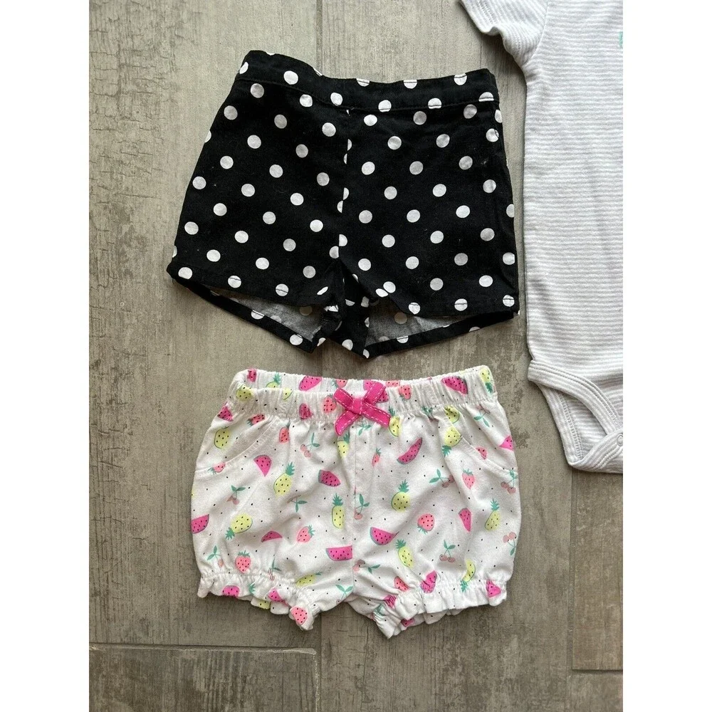 Baby Girl Mix Match 5 Piece Outfit Set Top Skort Shorts Bodysuit Cute Casual 12m